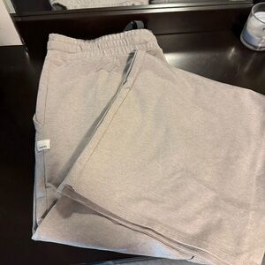 Vuori ecru wide leg pants